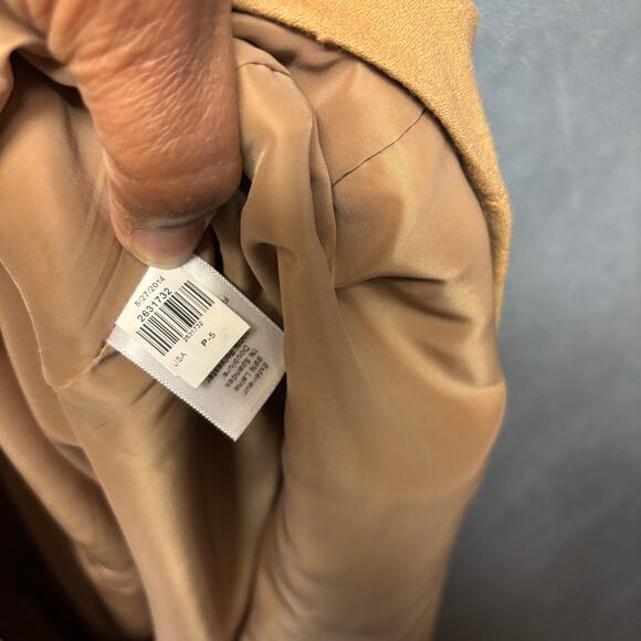 Talbots Skirt Tan Wool Blend Lined Zip Up Zipper Straight Pencil Preppy Office - Picture 13 of 13